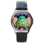 A Light Fantasy Round Metal Watch Front