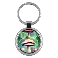 Vintage Mushroom Key Chain (round) by GardenOfOphir