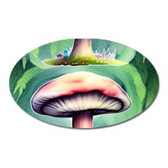 Vintage Mushroom Oval Magnet by GardenOfOphir