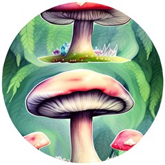 Vintage Mushroom Wooden Puzzle Round by GardenOfOphir