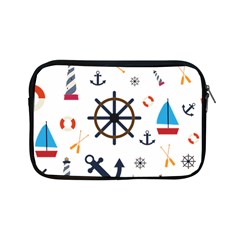 Marine Nautical Seamless Lifebuoy Anchor Pattern Apple Ipad Mini Zipper Cases by Jancukart