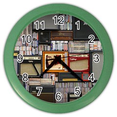 Vinyl Music Retro Studio Room Color Wall Clock by Jancukart