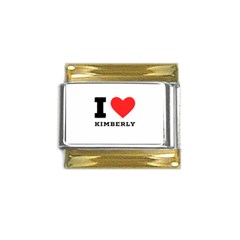 I Love Kimberly Gold Trim Italian Charm (9mm) by ilovewhateva