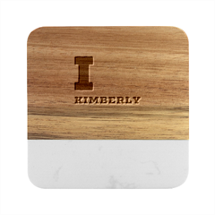 I love kimberly Marble Wood Coaster (Square)