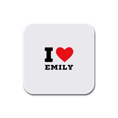 I Love Emily Rubber Square Coaster (4 Pack) by ilovewhateva