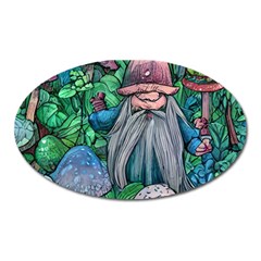 Mushroom Design Fairycore Forest Oval Magnet by GardenOfOphir