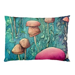 Natural Mushroom Design Fairycore Garden Pillow Case by GardenOfOphir