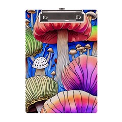 Vintage Mushroom Design Flowery Nature A5 Acrylic Clipboard by GardenOfOphir