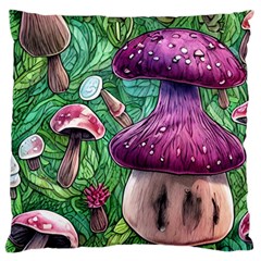 Foraging In The Forest Large Cushion Case (one Side) by GardenOfOphir