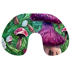 Foraging In The Forest Travel Neck Pillow by GardenOfOphir