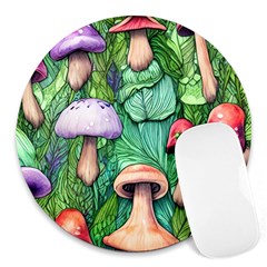 Tiny Toadstools Round Mousepad