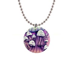 Forestcore Mushroom 1  Button Necklace