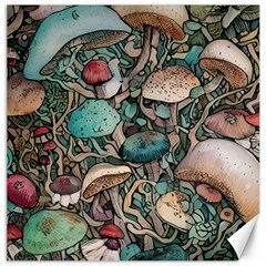 Tiny Forest Mushrooms Canvas 20  X 20  by GardenOfOphir