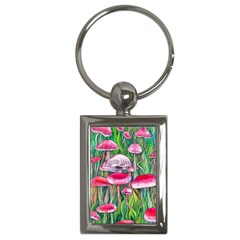 Forest Mushrooms Key Chain (rectangle) by GardenOfOphir