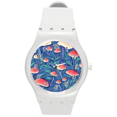 Witchy Mushrooms Round Plastic Sport Watch (m) by GardenOfOphir