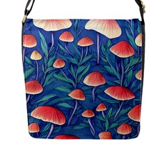 Witchy Mushrooms Flap Closure Messenger Bag (l) by GardenOfOphir