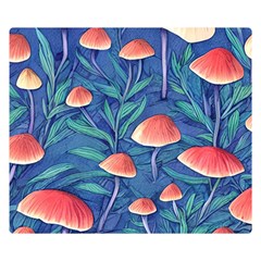 Witchy Mushrooms Premium Plush Fleece Blanket (small) by GardenOfOphir