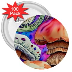 Goblin Mushrooms 3  Buttons (100 Pack)  by GardenOfOphir
