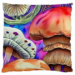 Goblin Mushrooms Large Cushion Case (one Side) by GardenOfOphir