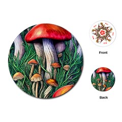 Forest Fairycore Mushroom Foraging Craft Playing Cards Single Design (round) by GardenOfOphir