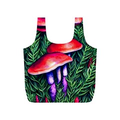 Vintage Flowery Garden Nature Mushroom Full Print Recycle Bag (s)