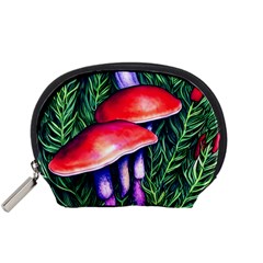 Vintage Flowery Garden Nature Mushroom Accessory Pouch (Small)