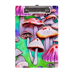 Tiny Mushrooms In A Forest A5 Acrylic Clipboard