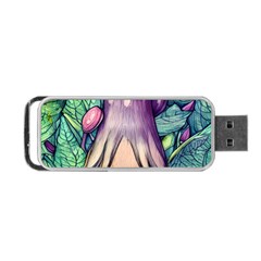 Mushroom Hunting In The Forest Portable Usb Flash (two Sides) by GardenOfOphir