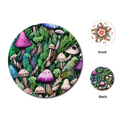 Mushrooms In The Woods Playing Cards Single Design (round) by GardenOfOphir