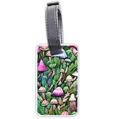 Mushrooms In The Woods Luggage Tag (one Side) by GardenOfOphir