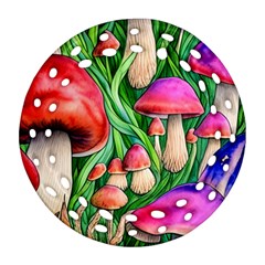 Mushroom Round Filigree Ornament (two Sides) by GardenOfOphir
