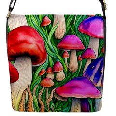 Mushroom Flap Closure Messenger Bag (s) by GardenOfOphir