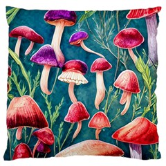 Forest Mushroom Large Cushion Case (two Sides) by GardenOfOphir