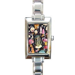 Natural Mushroom Rectangle Italian Charm Watch by GardenOfOphir