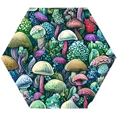 Mushroom Core Fairy Wooden Puzzle Hexagon by GardenOfOphir