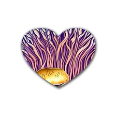 Flowery Garden Mushroom Rubber Coaster (heart) by GardenOfOphir