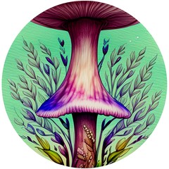 Tiny Witchy Mushroom Uv Print Round Tile Coaster by GardenOfOphir