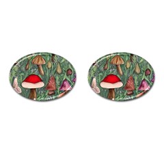 Fairycore Mushroom Forest Cufflinks (oval) by GardenOfOphir