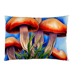 Garden Mushrooms In A Flowery Craft Pillow Case by GardenOfOphir