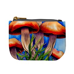 Garden Mushrooms In A Flowery Craft Mini Coin Purse by GardenOfOphir