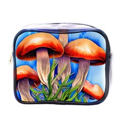 Garden Mushrooms In A Flowery Craft Mini Toiletries Bag (one Side) by GardenOfOphir