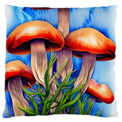Garden Mushrooms In A Flowery Craft Standard Premium Plush Fleece Cushion Case (one Side) by GardenOfOphir