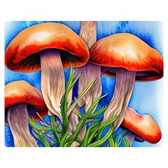 Garden Mushrooms In A Flowery Craft Premium Plush Fleece Blanket (medium) by GardenOfOphir