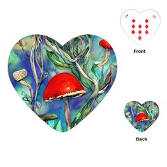 Woodsy Mushroom Forest Foraging Playing Cards Single Design (heart) by GardenOfOphir