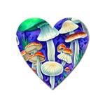 Farmcore Mushroom Foraging In A Forrest Heart Magnet Front