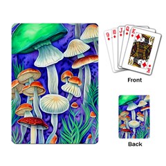 Farmcore Mushroom Foraging In A Forrest Playing Cards Single Design (rectangle) by GardenOfOphir