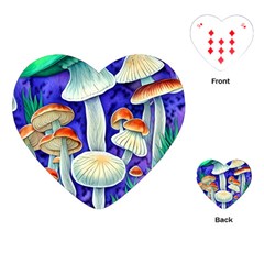 Farmcore Mushroom Foraging In A Forrest Playing Cards Single Design (heart) by GardenOfOphir