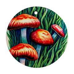 Enchanted Forest Mushroom Round Ornament (Two Sides)