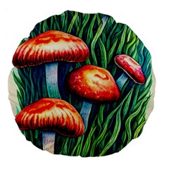 Enchanted Forest Mushroom Large 18  Premium Flano Round Cushions by GardenOfOphir