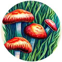 Enchanted Forest Mushroom Wooden Puzzle Round by GardenOfOphir